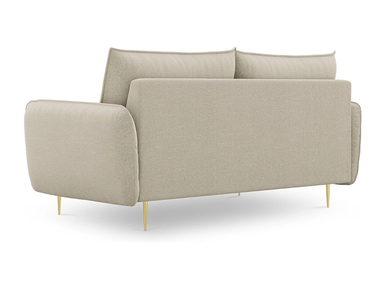 Cosmopolitan Design - Sofa, "Vienna" 2 miejsca tkanina strukturalna, beż - 160x92x95cm