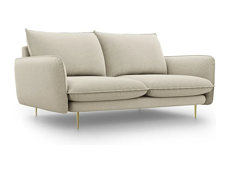 Cosmopolitan Design - Sofa, "Vienna" 2 miejsca tkanina strukturalna, beż - 160x92x95cm