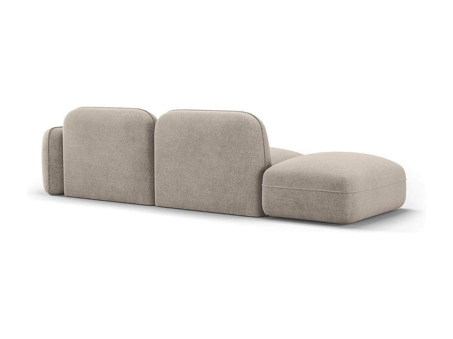 CXL by Christian Lacroix - 3-Sitzer modulares Sofa links "Lucien" Sitzer aus Samt dunkelbeige - 295x90x70cm