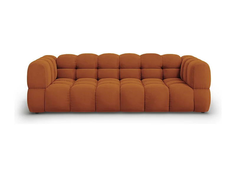 Cosmopolitan Design - Modulaire bank "Sky" 4 zitplaatsen, Flueel, Terracotta - 244x102x75cm