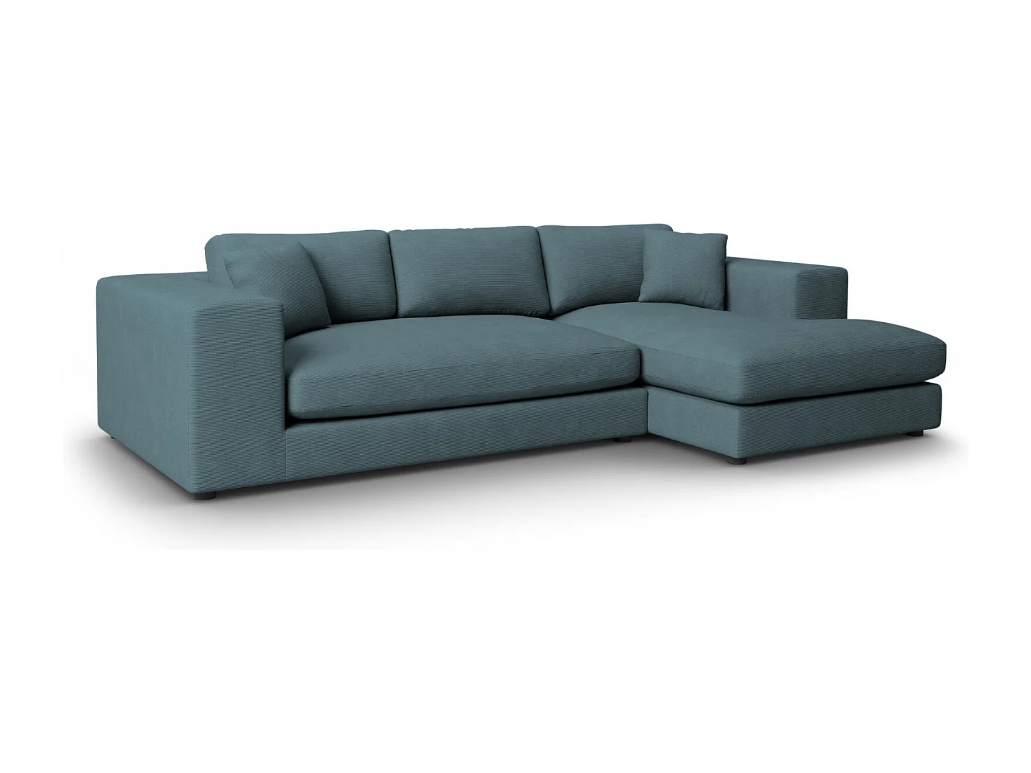 CXL by Christian Lacroix - 5-Sitzer Ecksofa rechts "Tendance" Sitzer aus Cord blau - 282x174x72cm