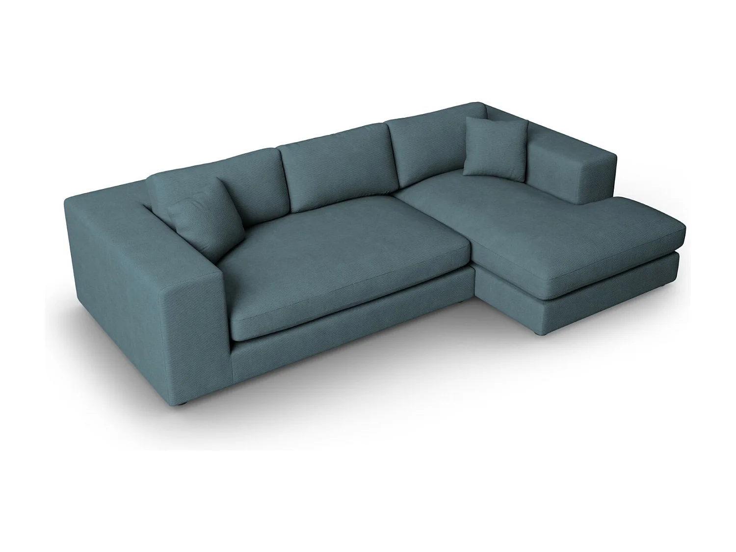 CXL by Christian Lacroix - 5-Sitzer Ecksofa rechts "Tendance" Sitzer aus Cord blau - 282x174x72cm