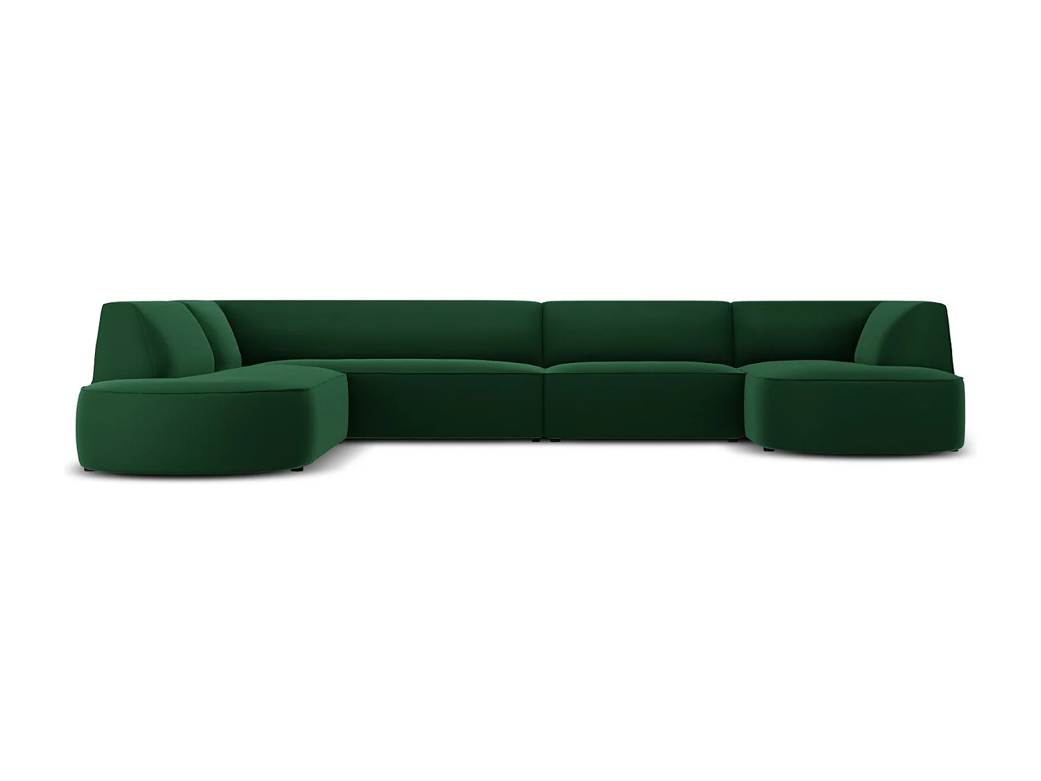 CXL by Christian Lacroix - 7-Sitzer Panoramasofa links "Charles" Sitzer aus Samt grün - 366x273x69cm