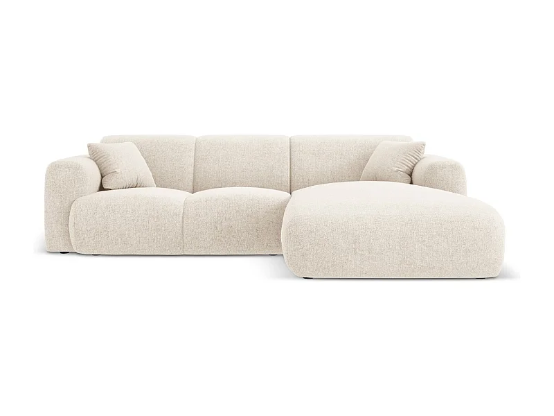 Cosmopolitan Design - 4-Sitzer Ecksofa rechts "Nolio" aus Chenille-Stoff leichtes beige - 260x170x72cm