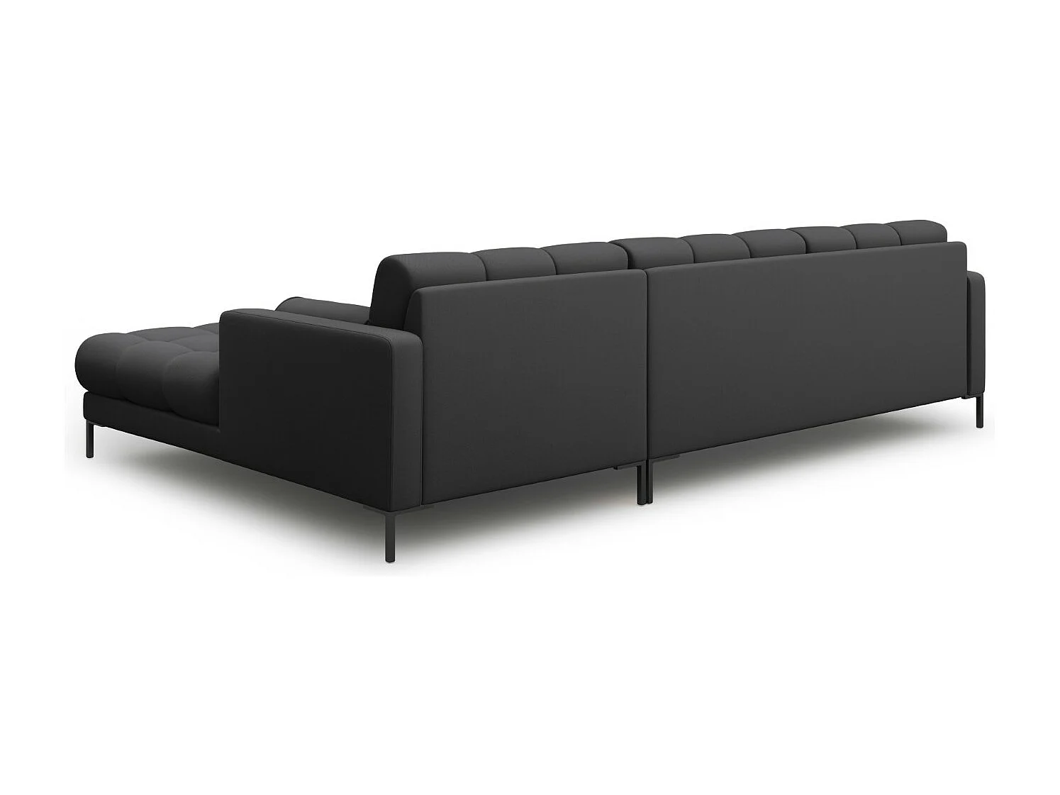 Cosmopolitan Design - Sofá de canto direito "Bali" 5 lugares em tecido estrutural cinza escuro - 293x185x75cm