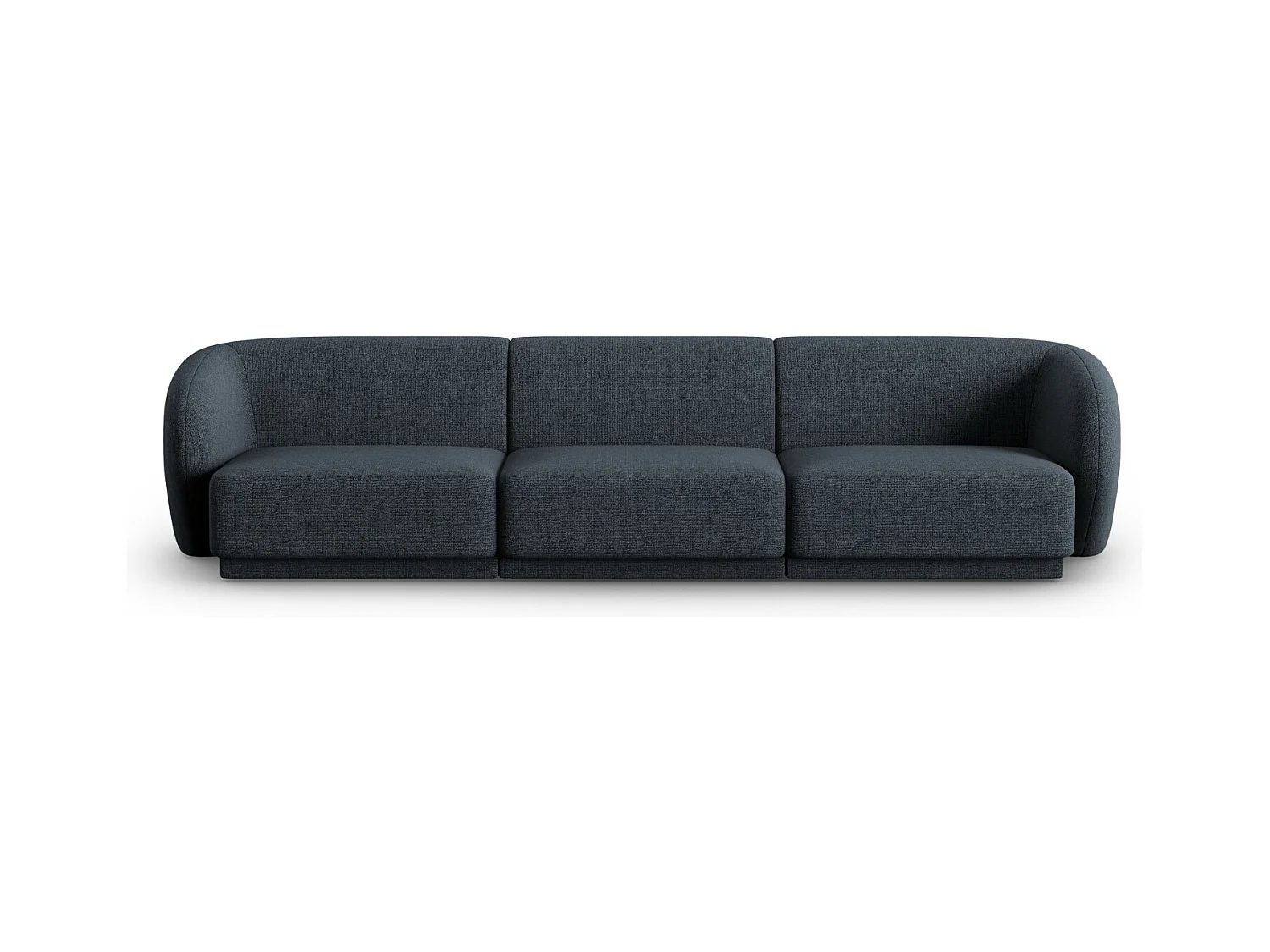 CXL by Christian Lacroix - Canapé modulable "Lionel" 3 places en chenille bleu mélange - 266x93x74cm