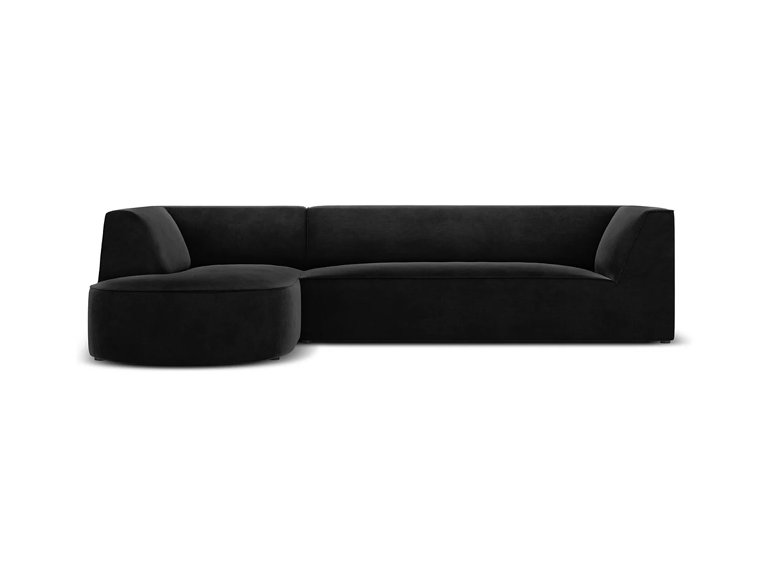 CXL by Christian Lacroix - Canapé d'angle gauche "Charles" 4 places en velours noir - 273x180x69cm