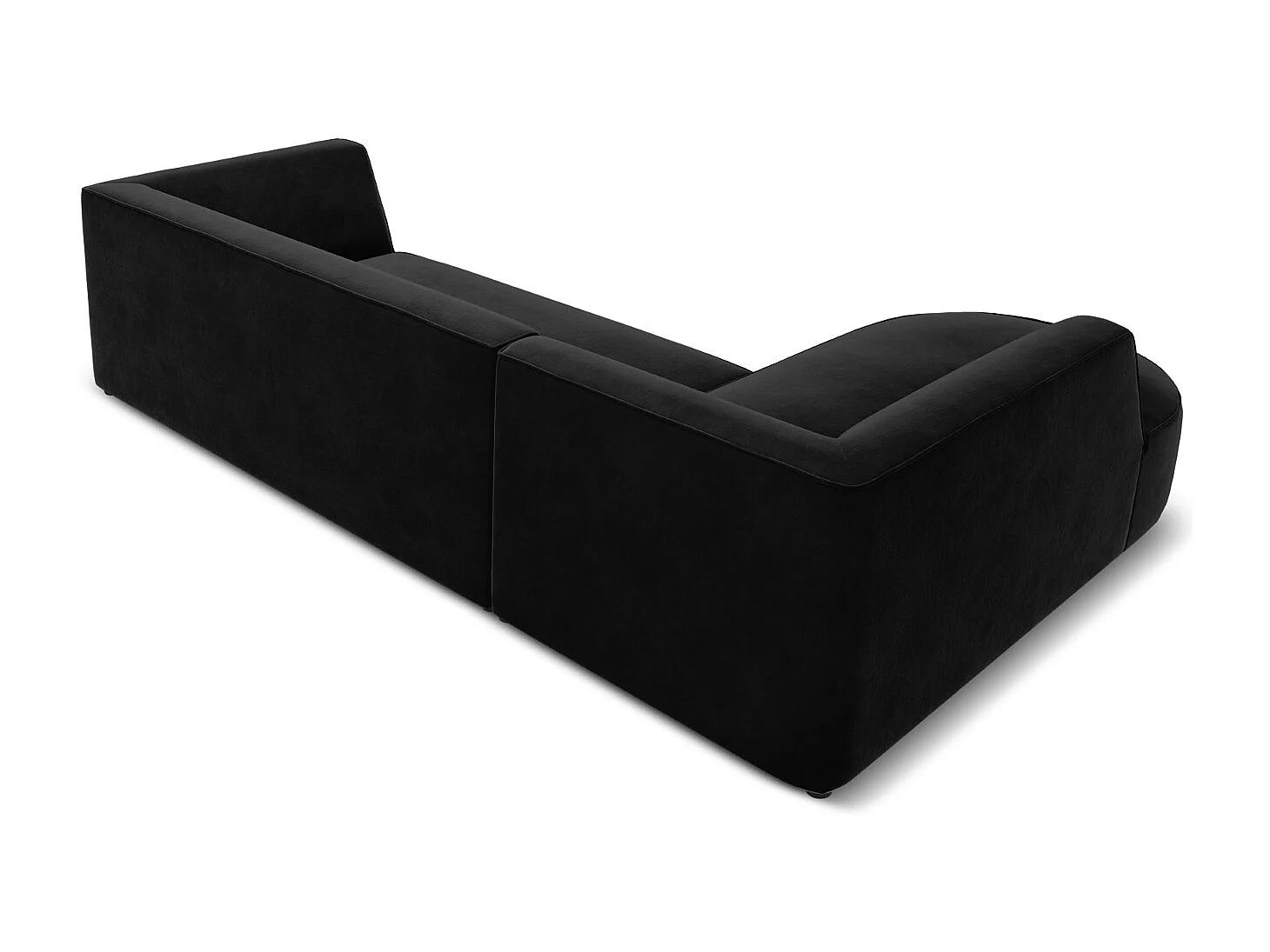 CXL by Christian Lacroix - Sofá de canto esquerdo "Charles" 4 lugares em veludo preto - 273x180x69cm