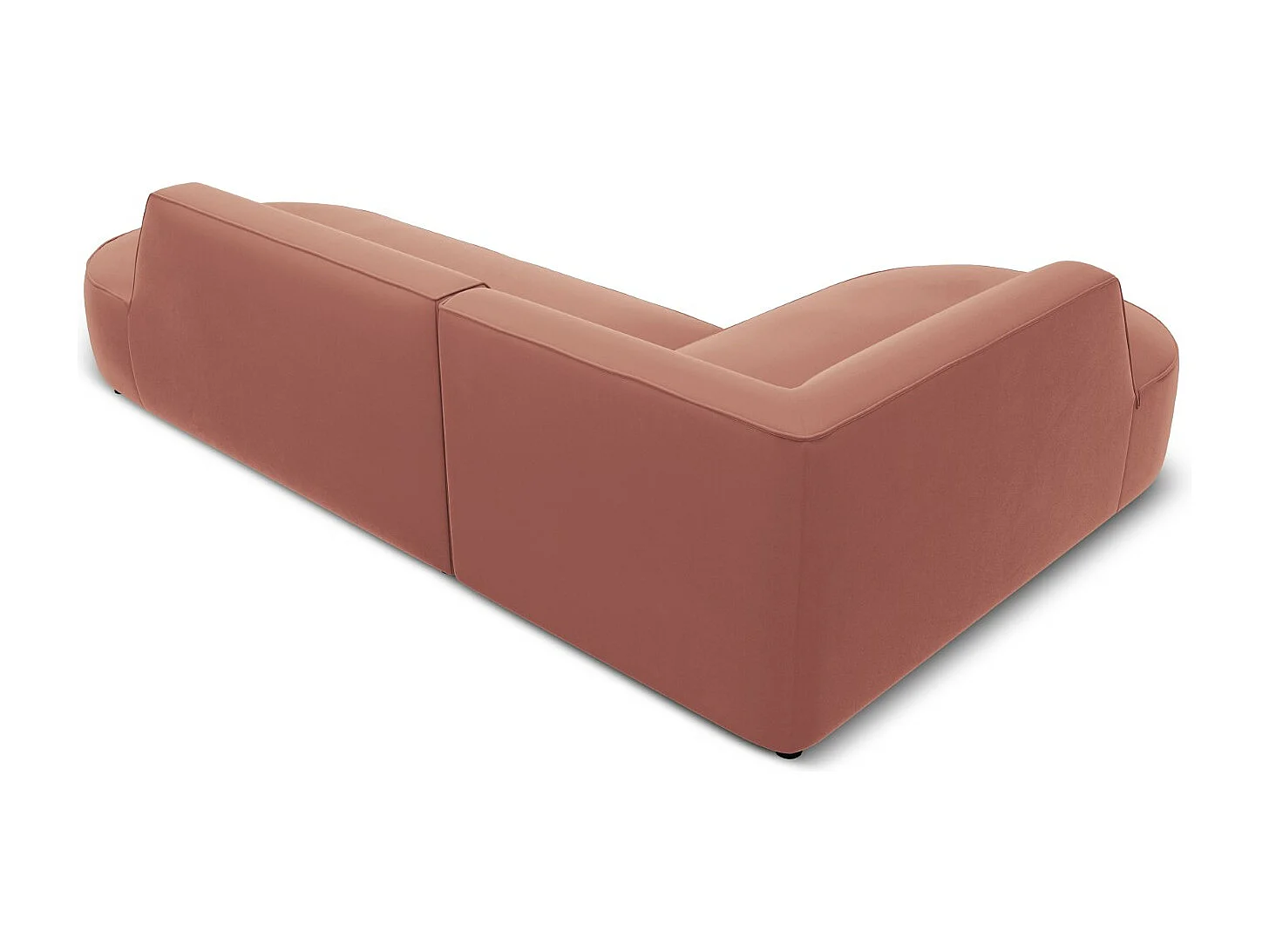 CXL by Christian Lacroix - Canapé d'angle gauche "Charles" 4 places en velours rose - 273x180x69cm