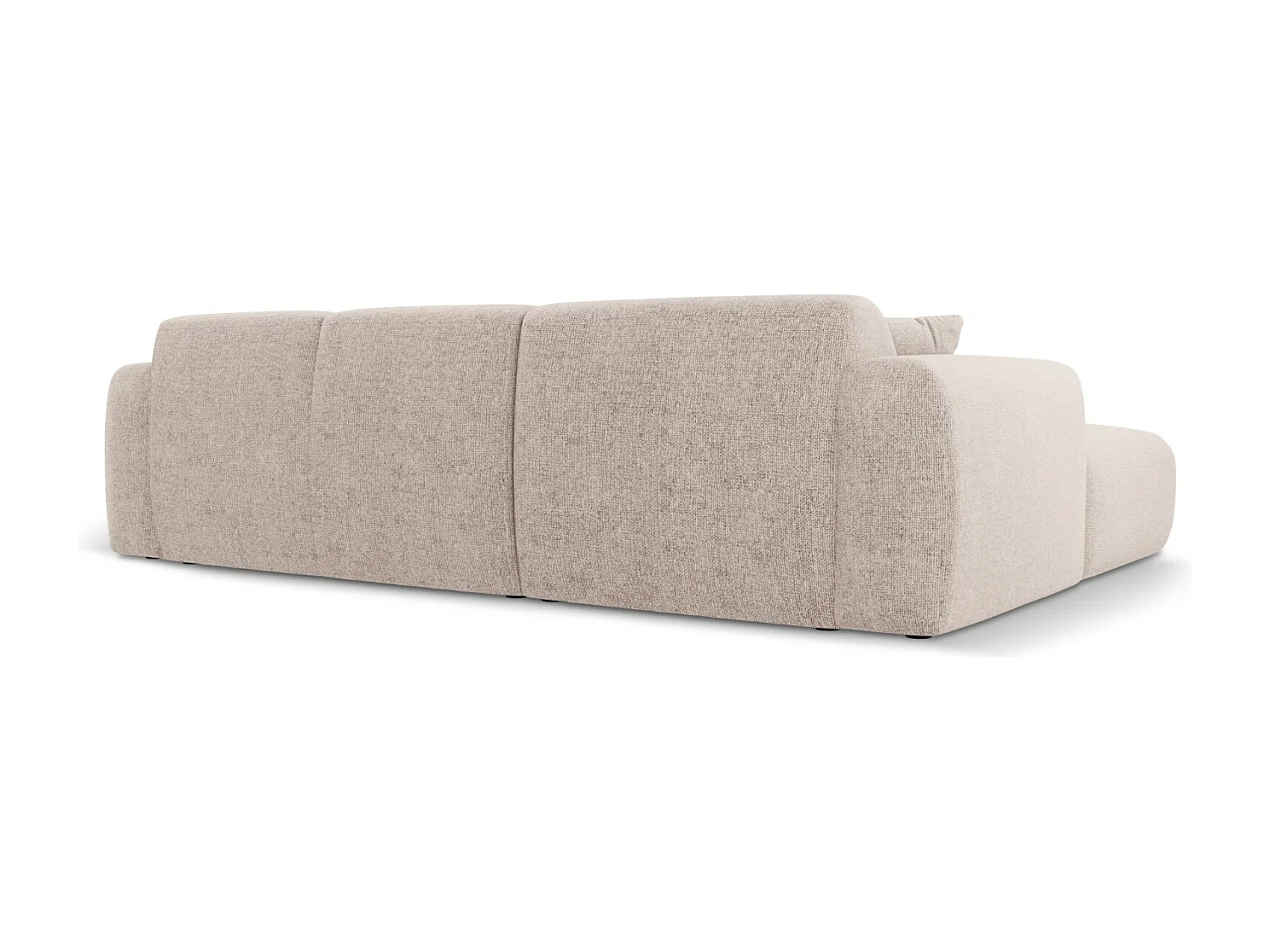 Cosmopolitan Design - Canapé d'angle droit "Nolio" 4 places en chenille beige - 260x170x72cm