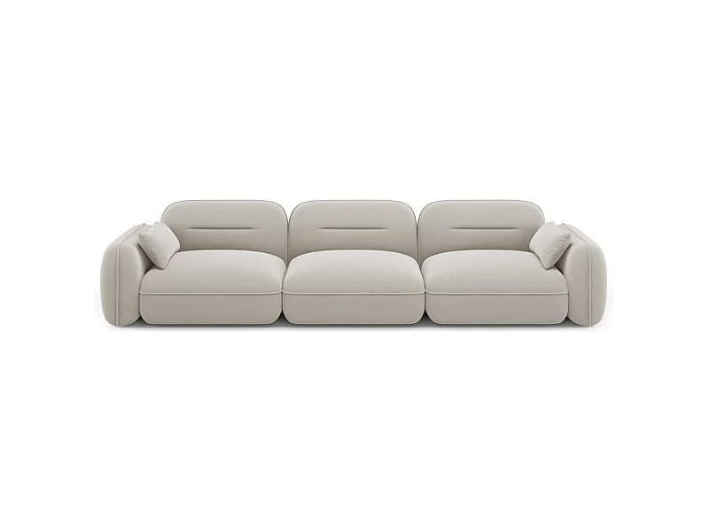 Cosmopolitan Design - 4-Sitzer modulares Sofa "Sydney" aus Samt leichtes beige - 320x90x70cm