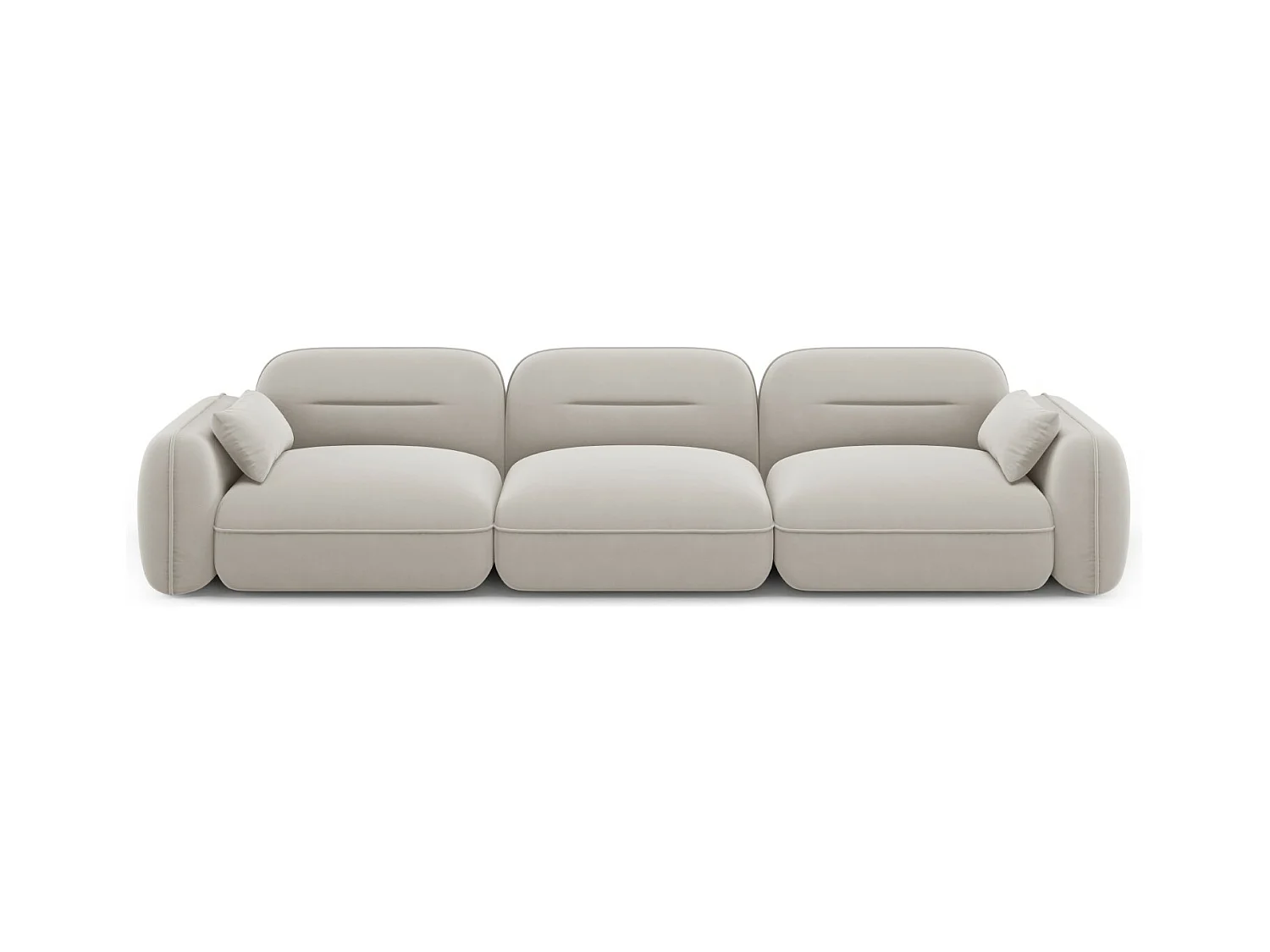 Cosmopolitan Design - Canapé modulable "Sydney" 4 places en velours beige clair - 320x90x70cm