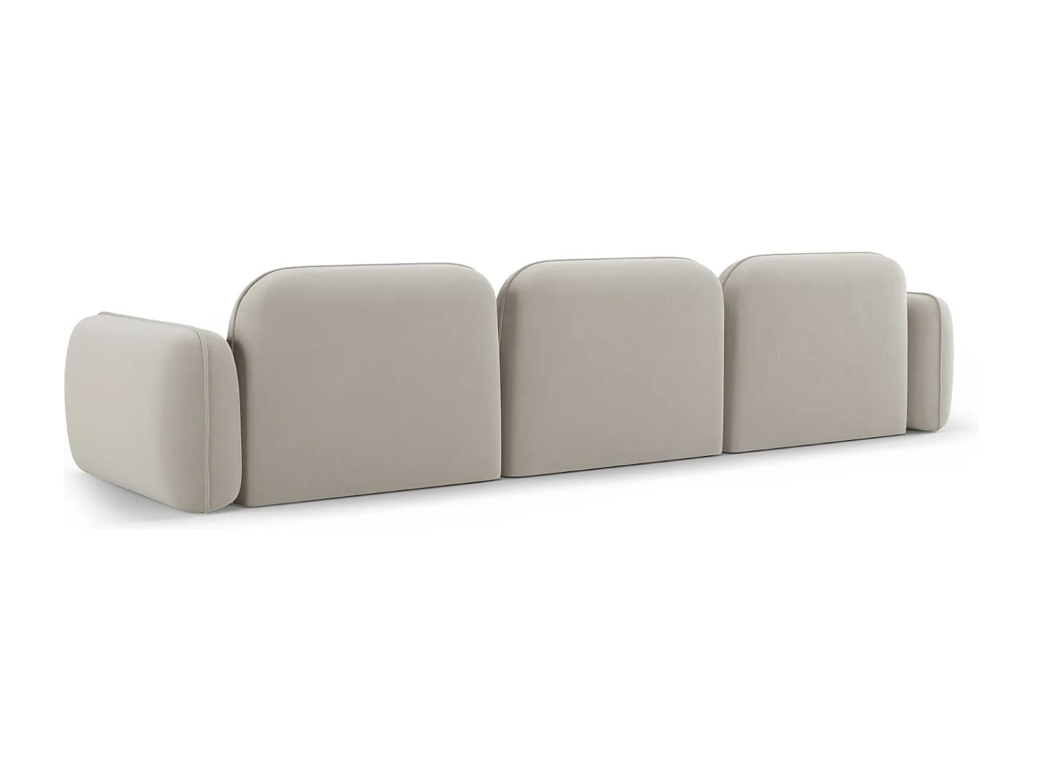 Cosmopolitan Design - Sofá modular "Sydney" 4 lugares em veludo bege claro - 320x90x70cm