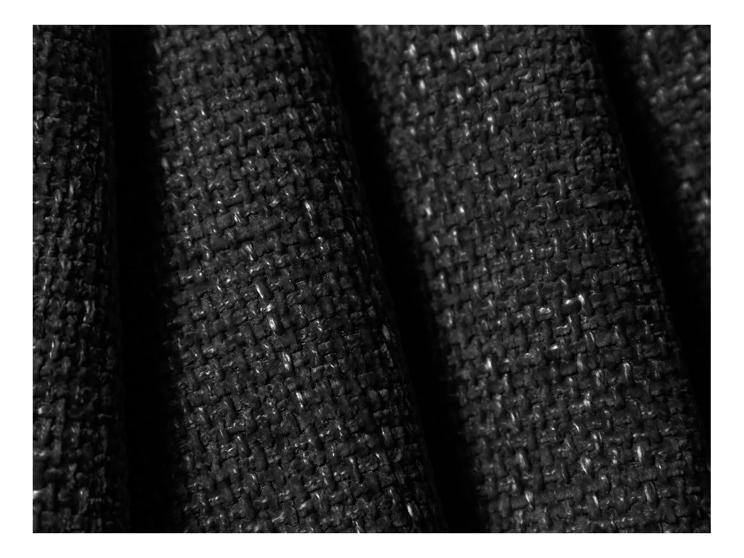 Cosmopolitan Design - Sofá de canto panorâmico à esquerda "Tulum" 6 lugares em tecido chenille preto - 330x255x70cm