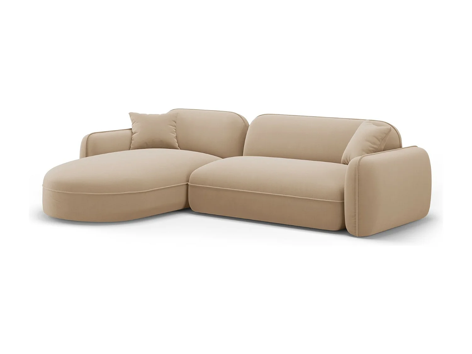 CXL by Christian Lacroix - Narożnik lewy panoramiczny, "Lucien" 4 miejsca welur, piasek - 275x165x70cm