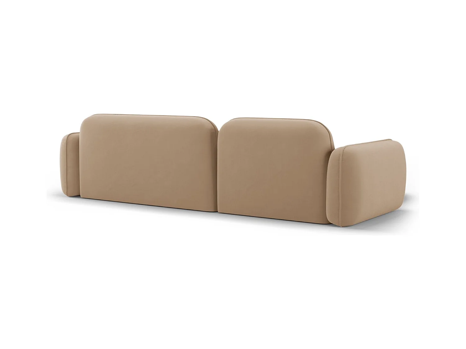 CXL by Christian Lacroix - Canapé d'angle gauche modulable "Lucien" 4 places en velours le sable - 275x165x70cm