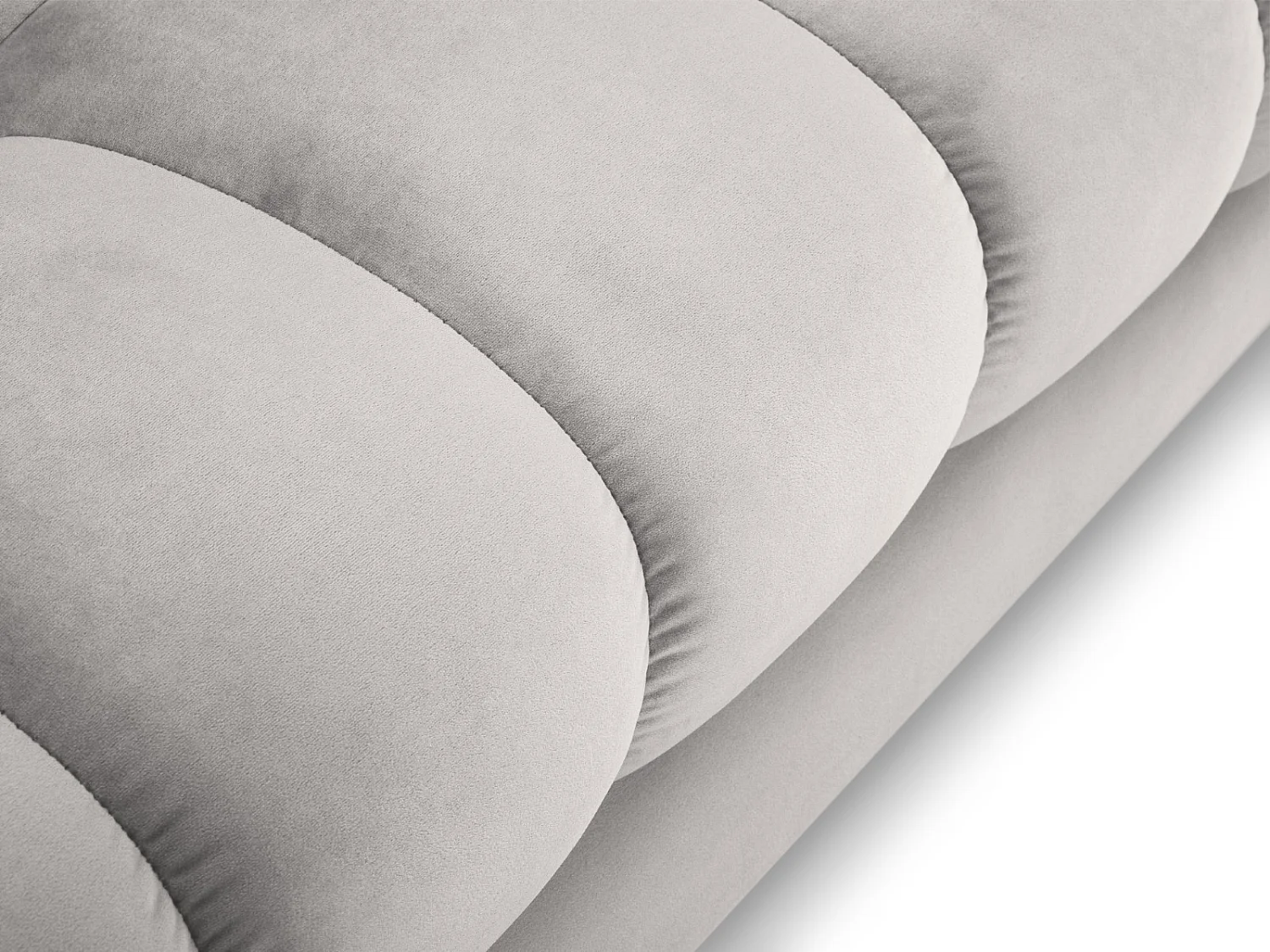 Cosmopolitan Design - Divano angolare sinistro "Bali" 5 posti in velluto argento - 293x185x75cm