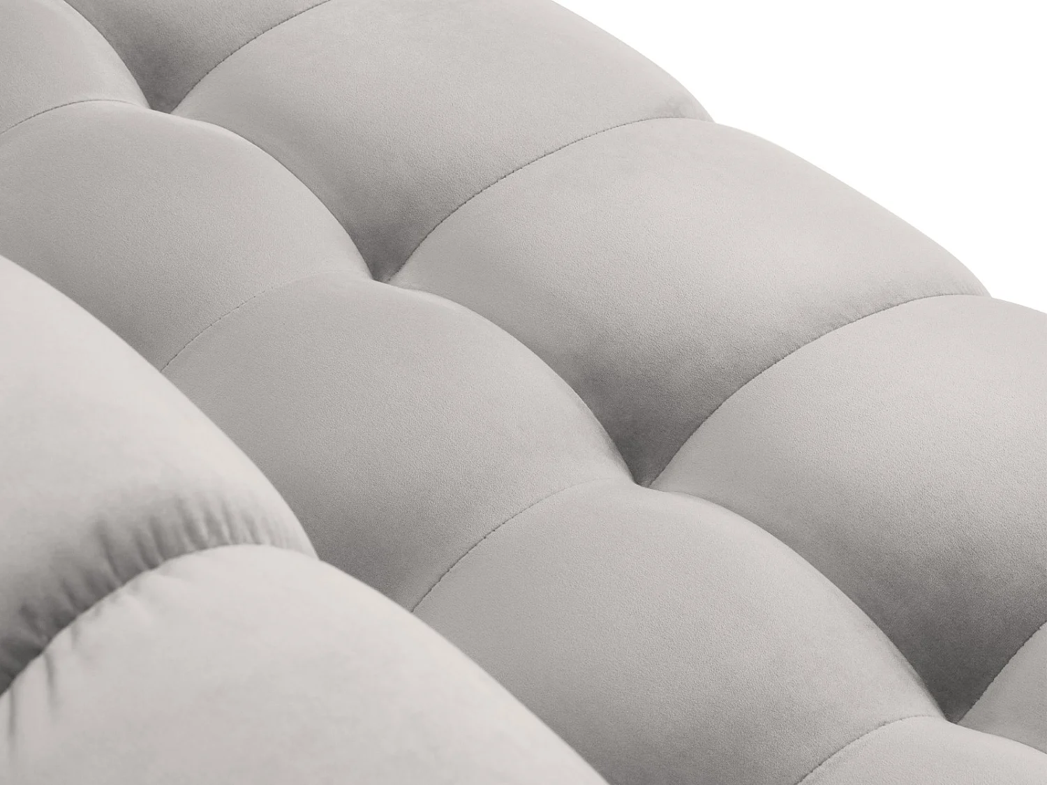 Cosmopolitan Design - Divano angolare sinistro "Bali" 5 posti in velluto argento - 293x185x75cm