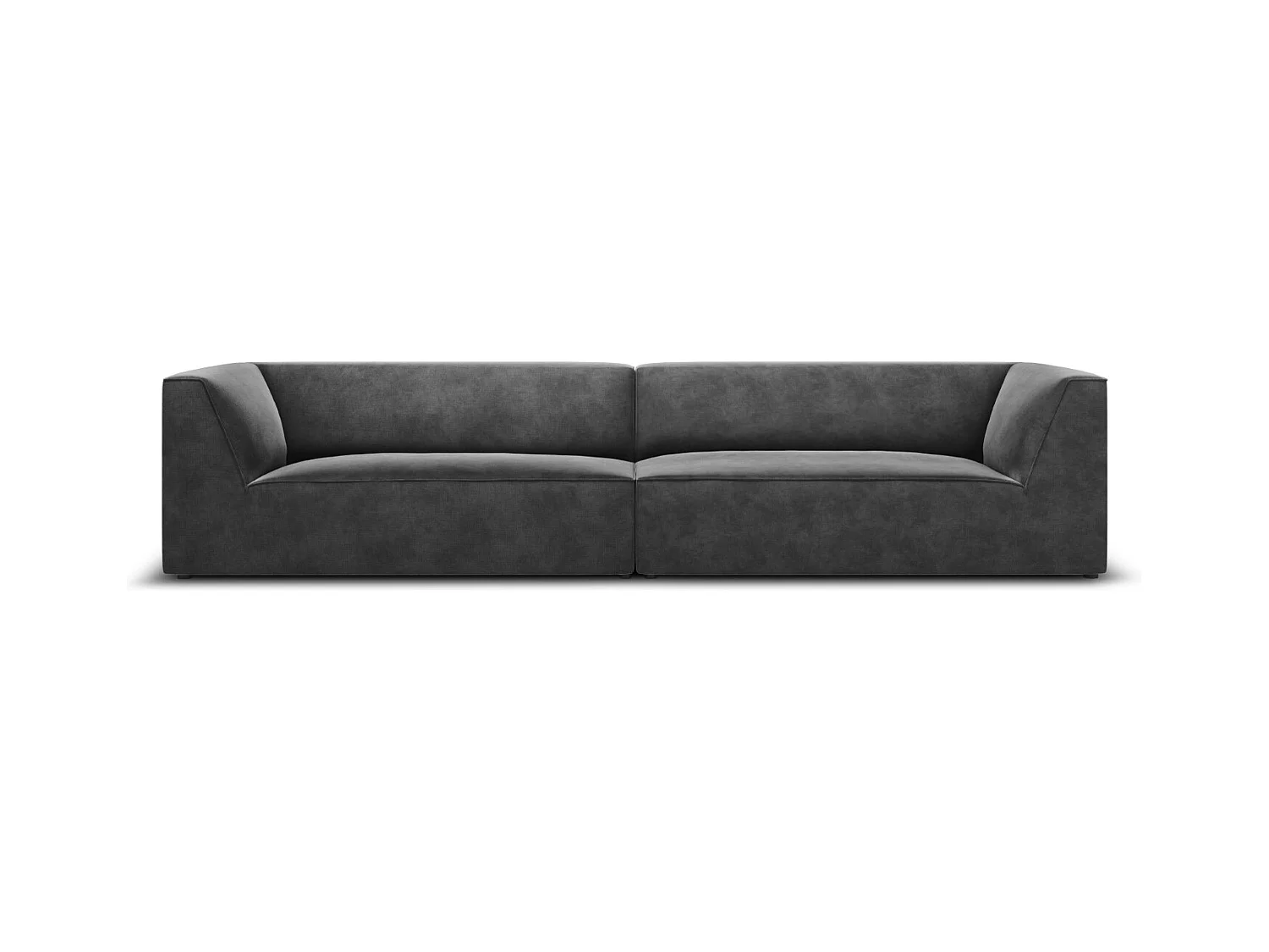 CXL by Christian Lacroix - Sofá "Charles" 4 lugares em veludo cinza escuro - 302x93x69cm
