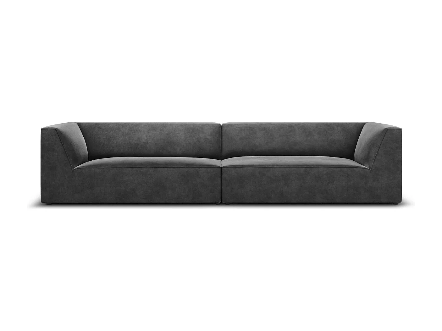 CXL by Christian Lacroix - Sofá "Charles" 4 lugares em veludo cinza escuro - 302x93x69cm