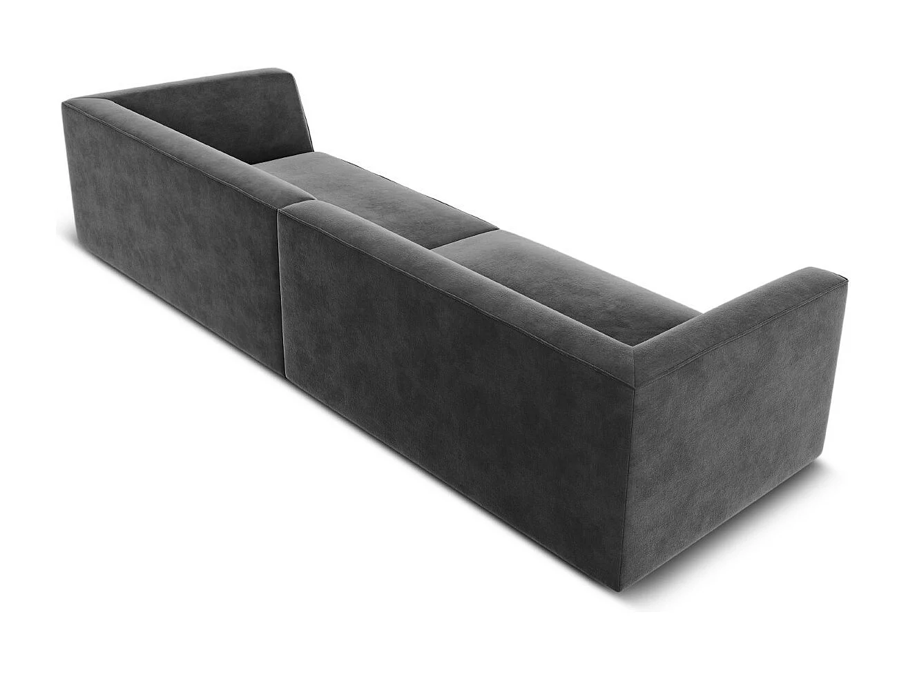 CXL by Christian Lacroix - Sofá "Charles" 4 lugares em veludo cinza escuro - 302x93x69cm