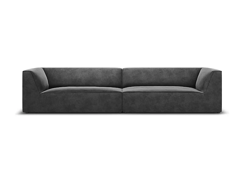 CXL by Christian Lacroix - Sofá "Charles" 4 lugares em veludo cinza escuro - 302x93x69cm