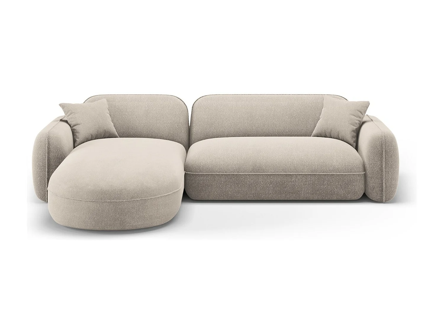 CXL by Christian Lacroix - Sofá modular de canto esquerdo "Lucien" 4 lugares em veludo bege escuro - 275x165x70cm