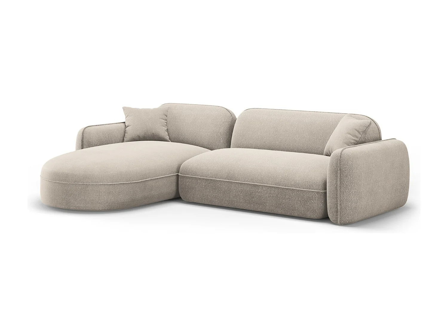 CXL by Christian Lacroix - Sofá modular de canto esquerdo "Lucien" 4 lugares em veludo bege escuro - 275x165x70cm