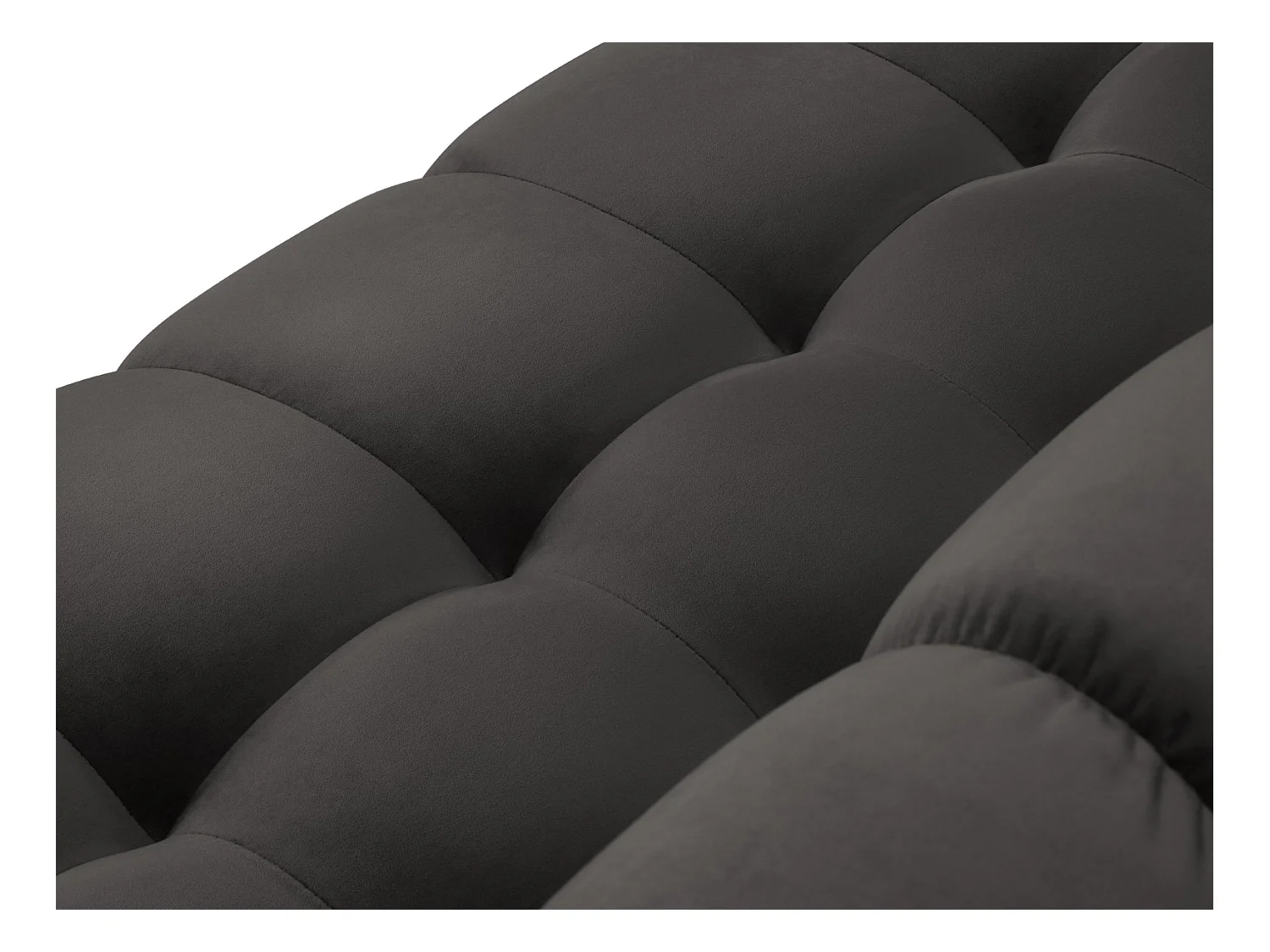 Cosmopolitan Design - Panoramische bank "Bali" 7 zitplaatsen, Flueel, Donkergrijs - 383x185x75cm