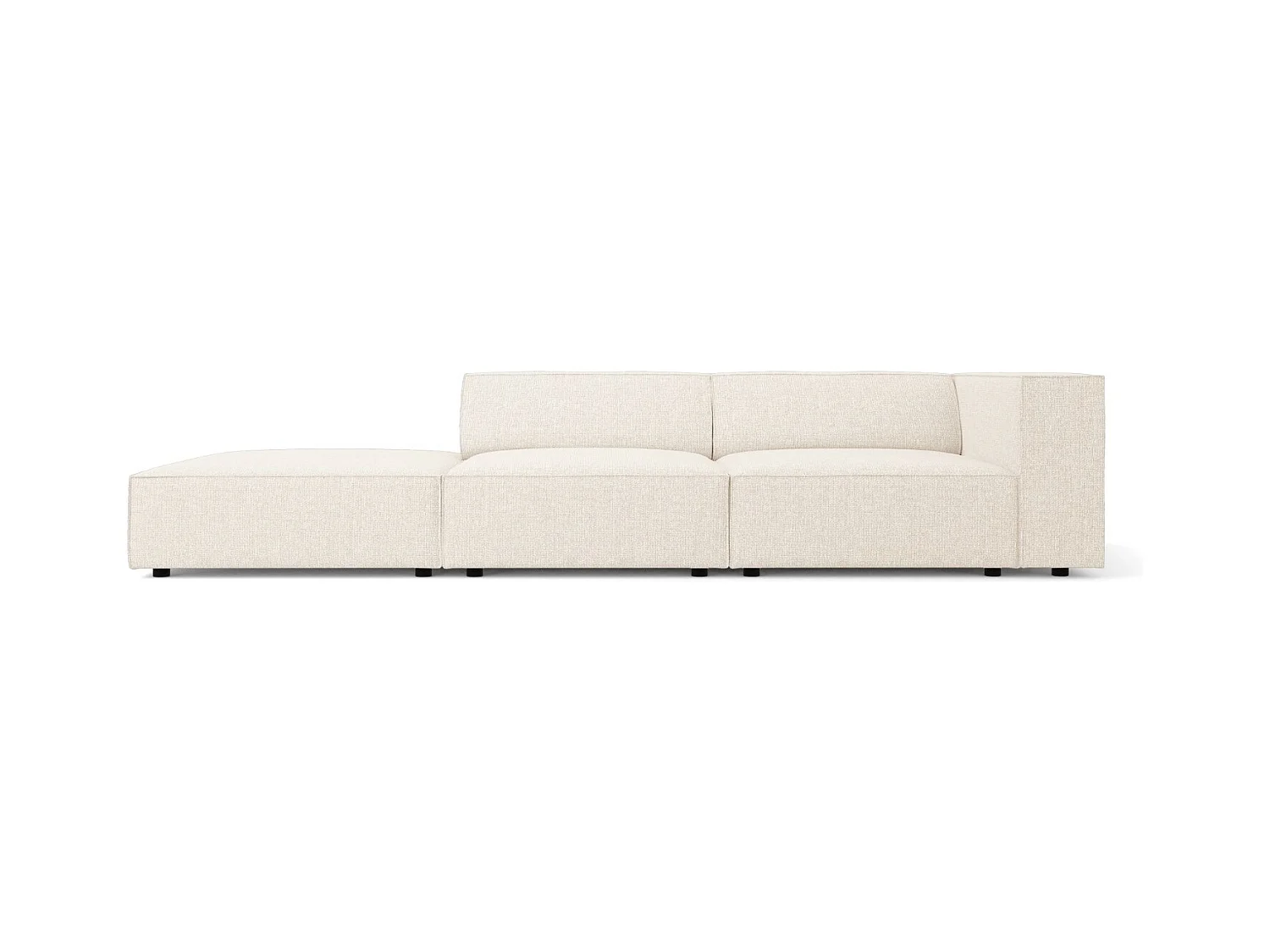 Cosmopolitan Design - Linker bank "Arendal" 4 zitplaatsen, Chenille, Lichtbeige - 262x102x70cm