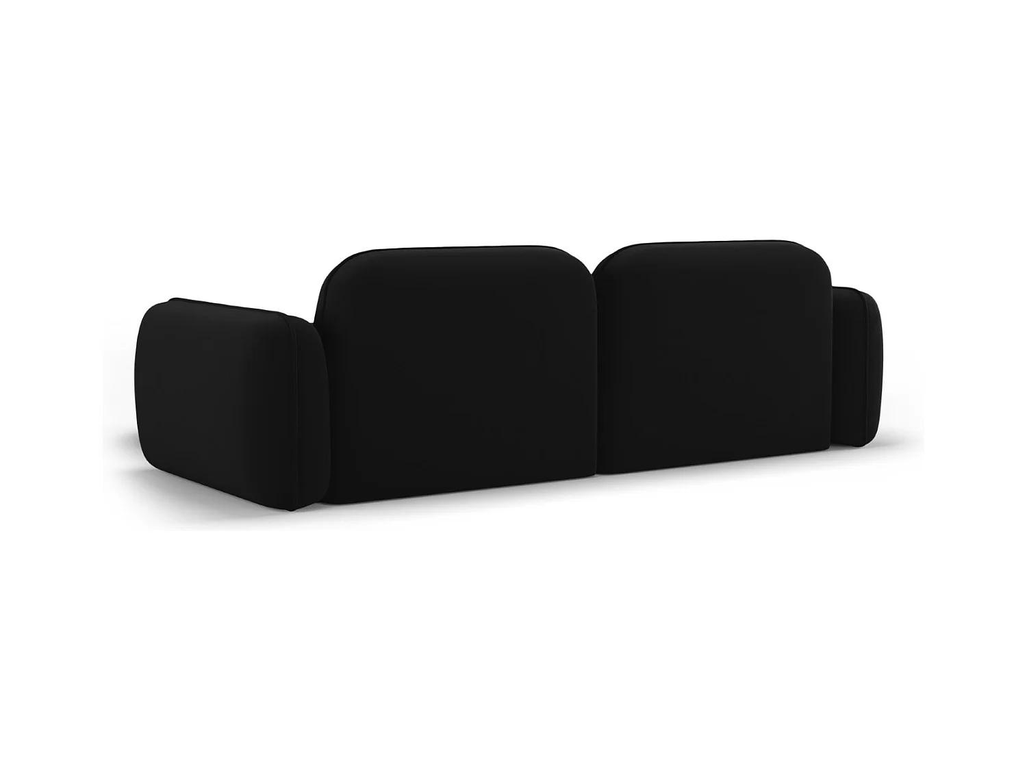 CXL by Christian Lacroix - Canapé d'angle droit modulable "Lucien" 3 places en velours noir - 230x165x70cm