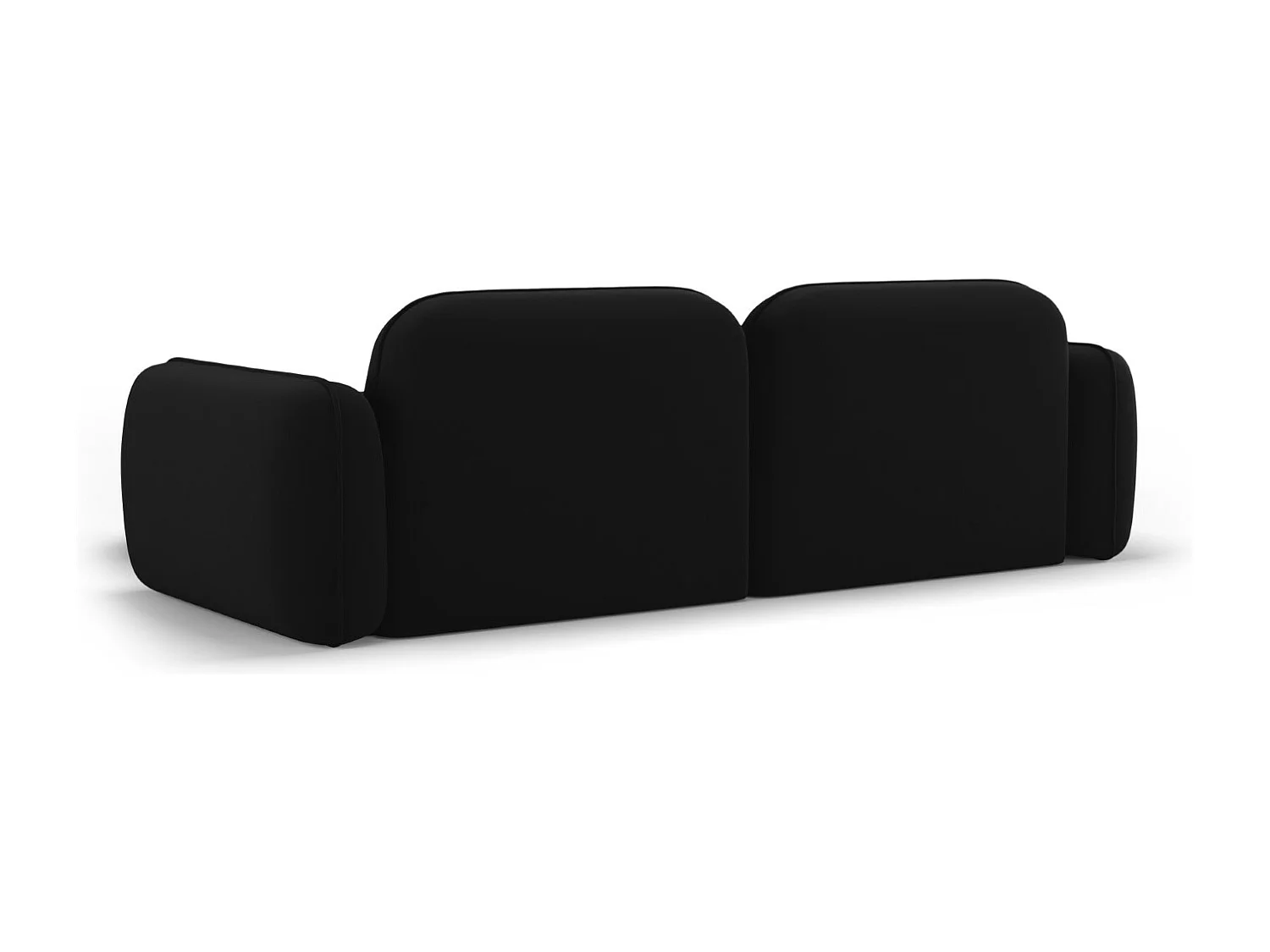 CXL by Christian Lacroix - Sofá modular de canto direito "Lucien" 3 lugares em veludo preto - 230x165x70cm