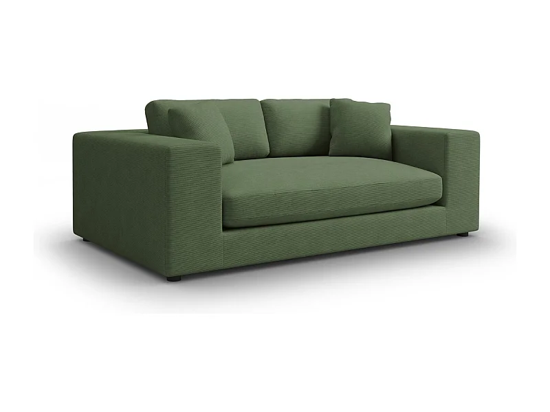CXL by Christian Lacroix - Sofá "Tendance" 3 lugares em veludo cotelê verde - 220x122x72cm