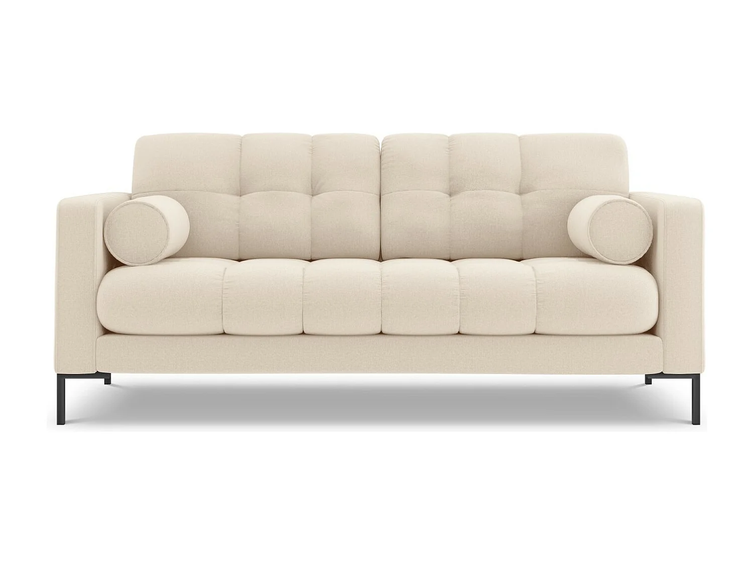 Cosmopolitan Design - Bank "Bali" 3 zitplaatsen, Structurele stof, Lichtbeige - 177x92x75cm