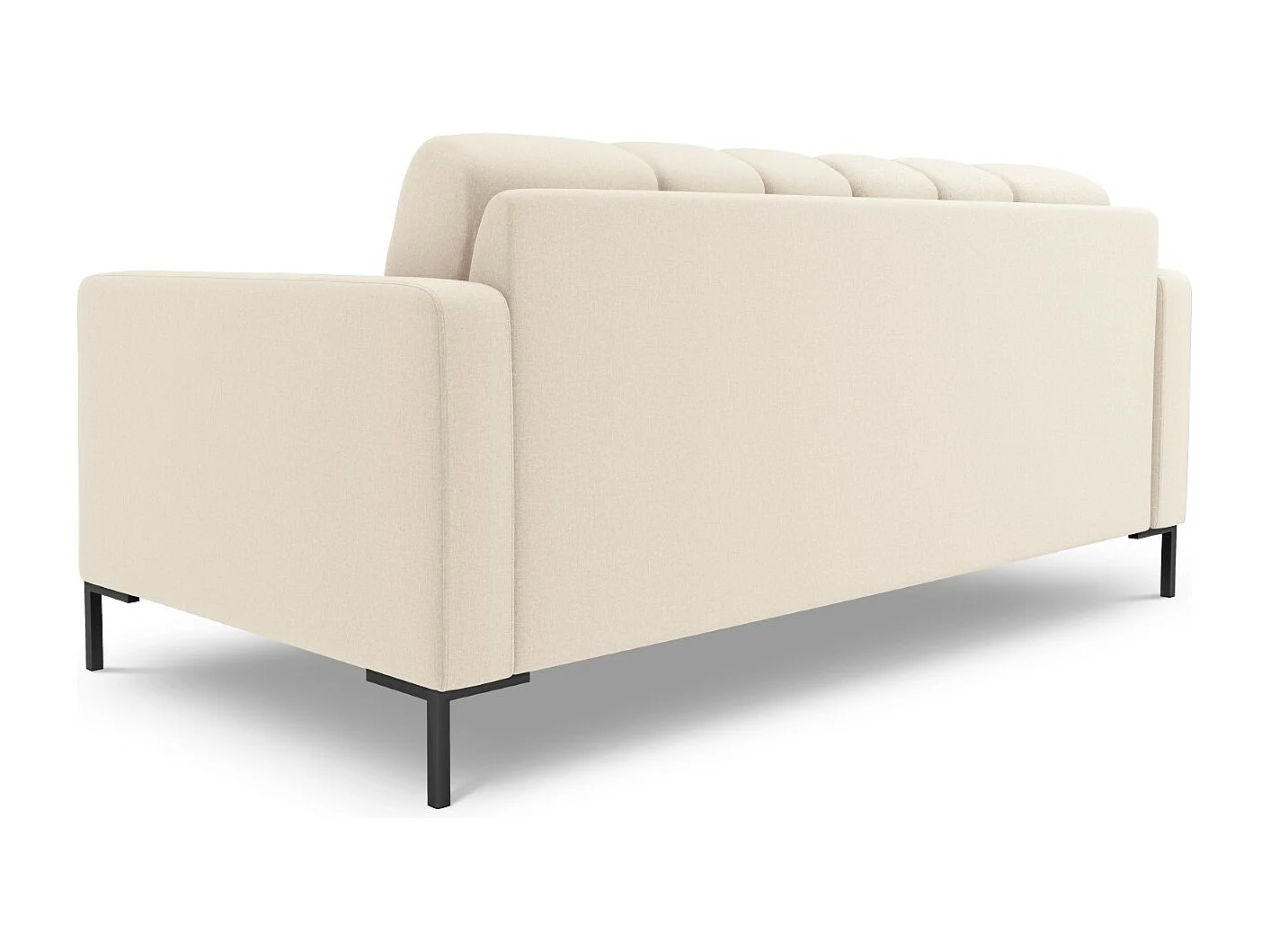 Cosmopolitan Design - Bank "Bali" 3 zitplaatsen, Structurele stof, Lichtbeige - 177x92x75cm