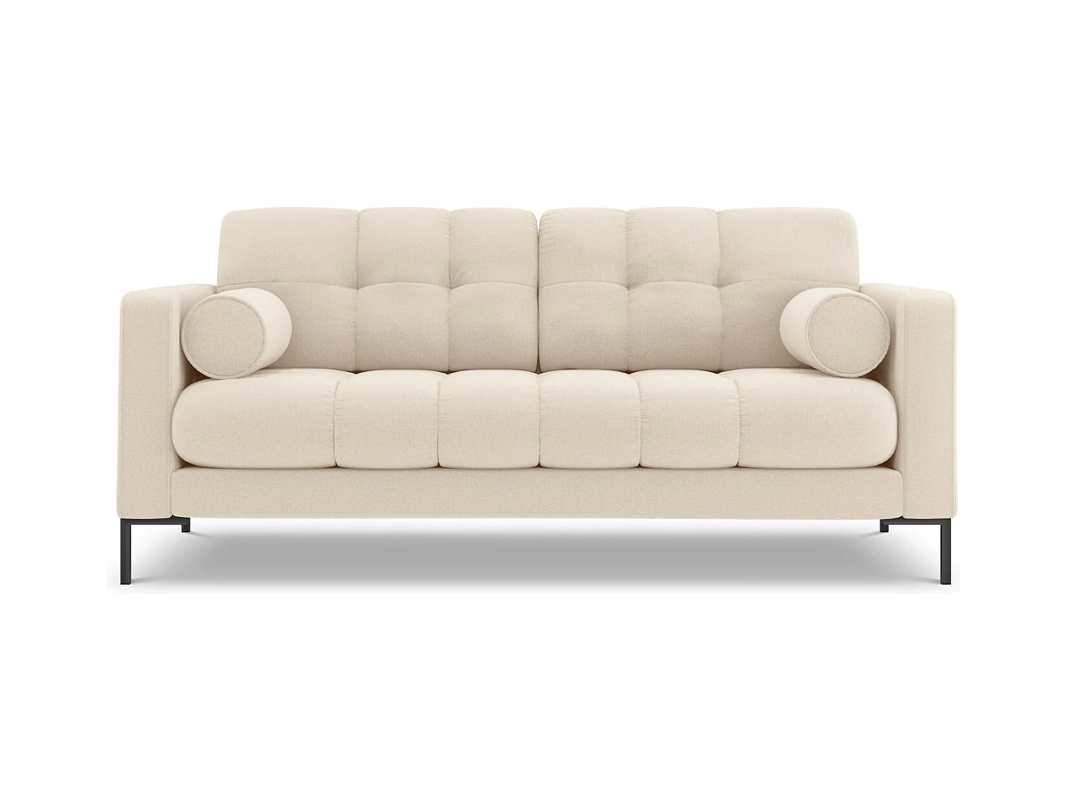 Cosmopolitan Design - Canapé "Bali" 3 places en tissu structurel beige clair - 177x92x75cm