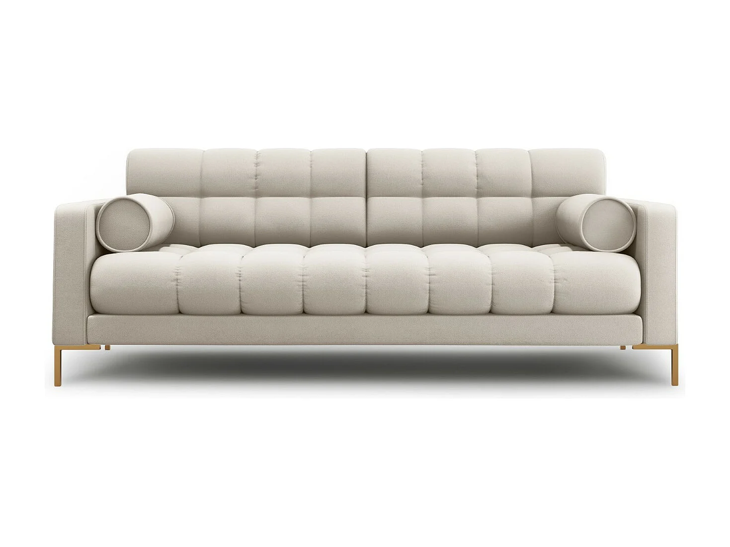 Cosmopolitan Design - Sofá "Bali" 4 plazas de tejido estructural beige - 217x92x75cm