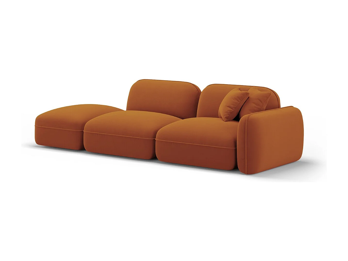 CXL by Christian Lacroix - Sofá modular izquierdo "Lucien" 3 plazas de terciopelo terracota - 295x90x70cm