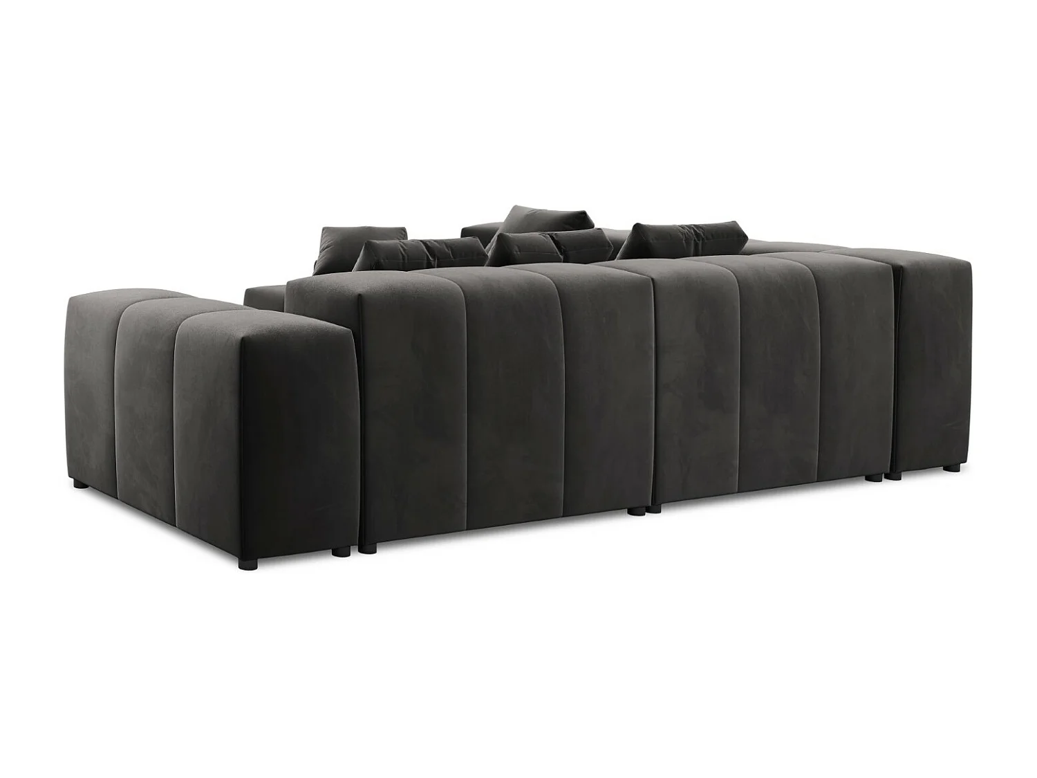 Cosmopolitan Design - Narożnik symetryczny modułowy, "Rome" 7 miejsc welur, szary ciemny - 320x320x75cm