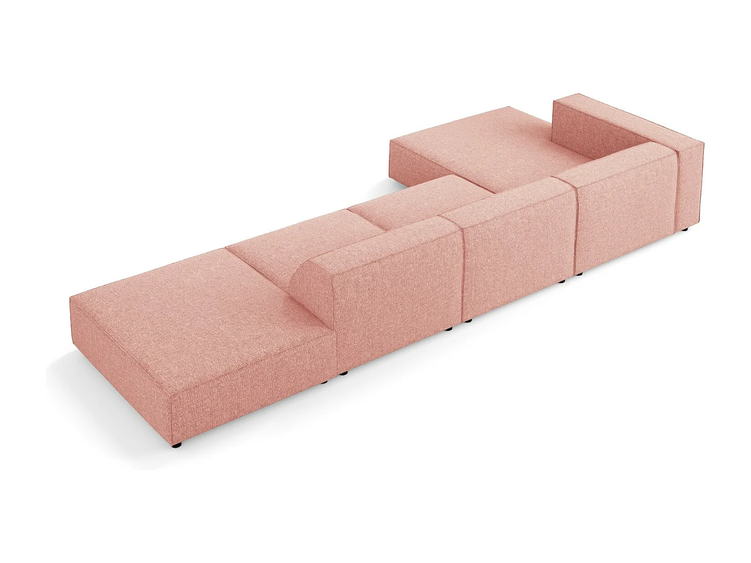 Cosmopolitan Design - Narożnik lewy, "Arendal" 5 miejsc szenil, róż - 341x166x70cm