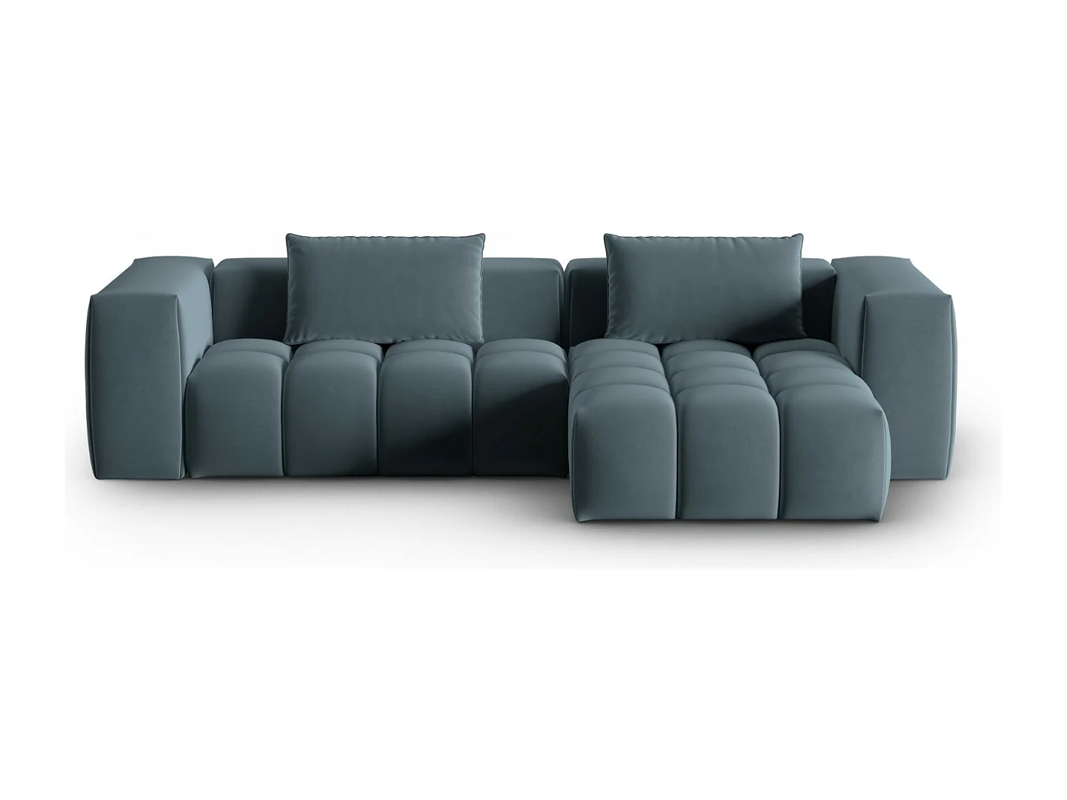 CXL by Christian Lacroix - 3-Sitzer modulares Ecksofa rechts "Lorella" Sitzer aus Samt pastellblau - 260x145x70cm