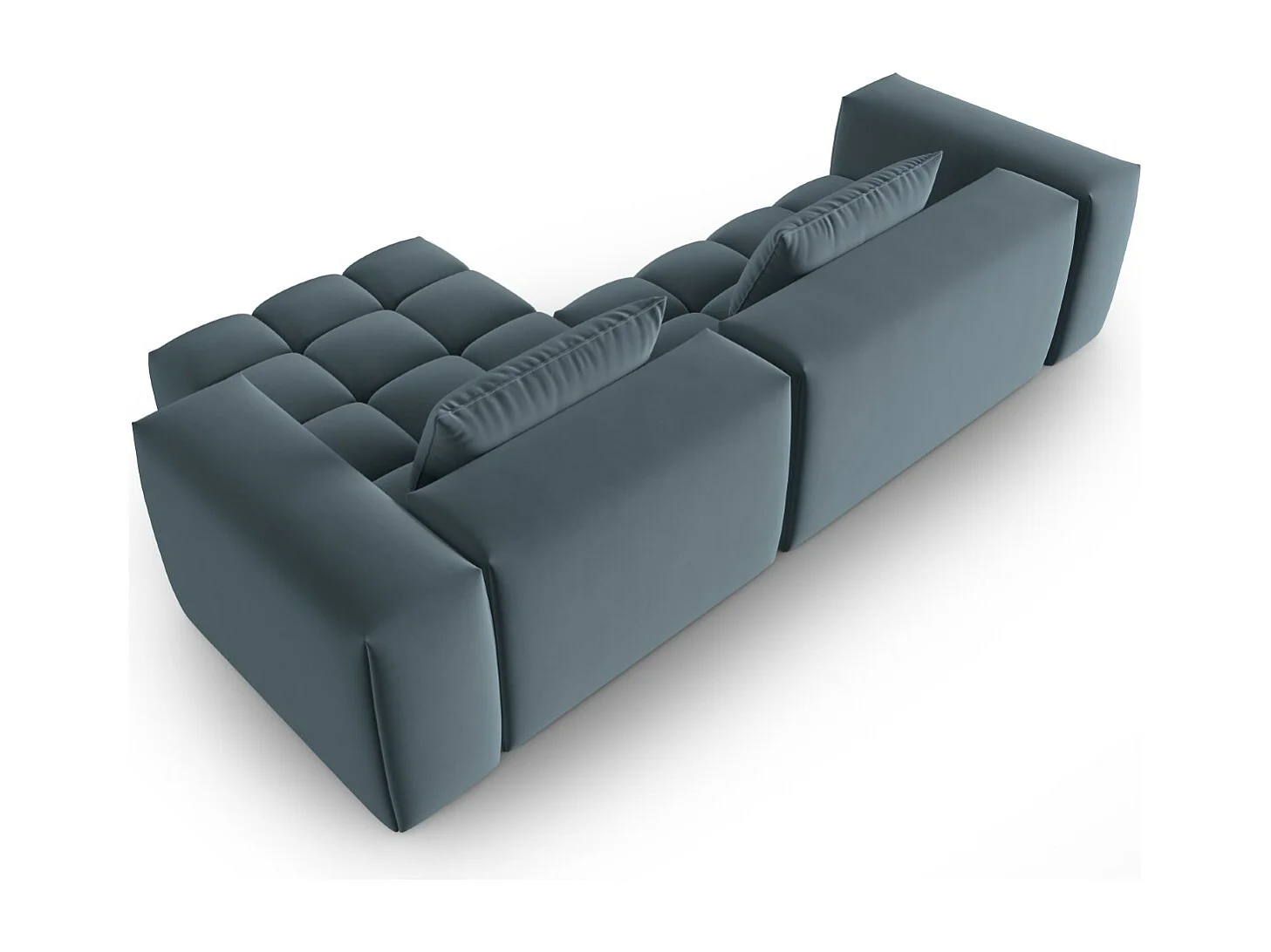 CXL by Christian Lacroix - 3-Sitzer modulares Ecksofa rechts "Lorella" Sitzer aus Samt pastellblau - 260x145x70cm
