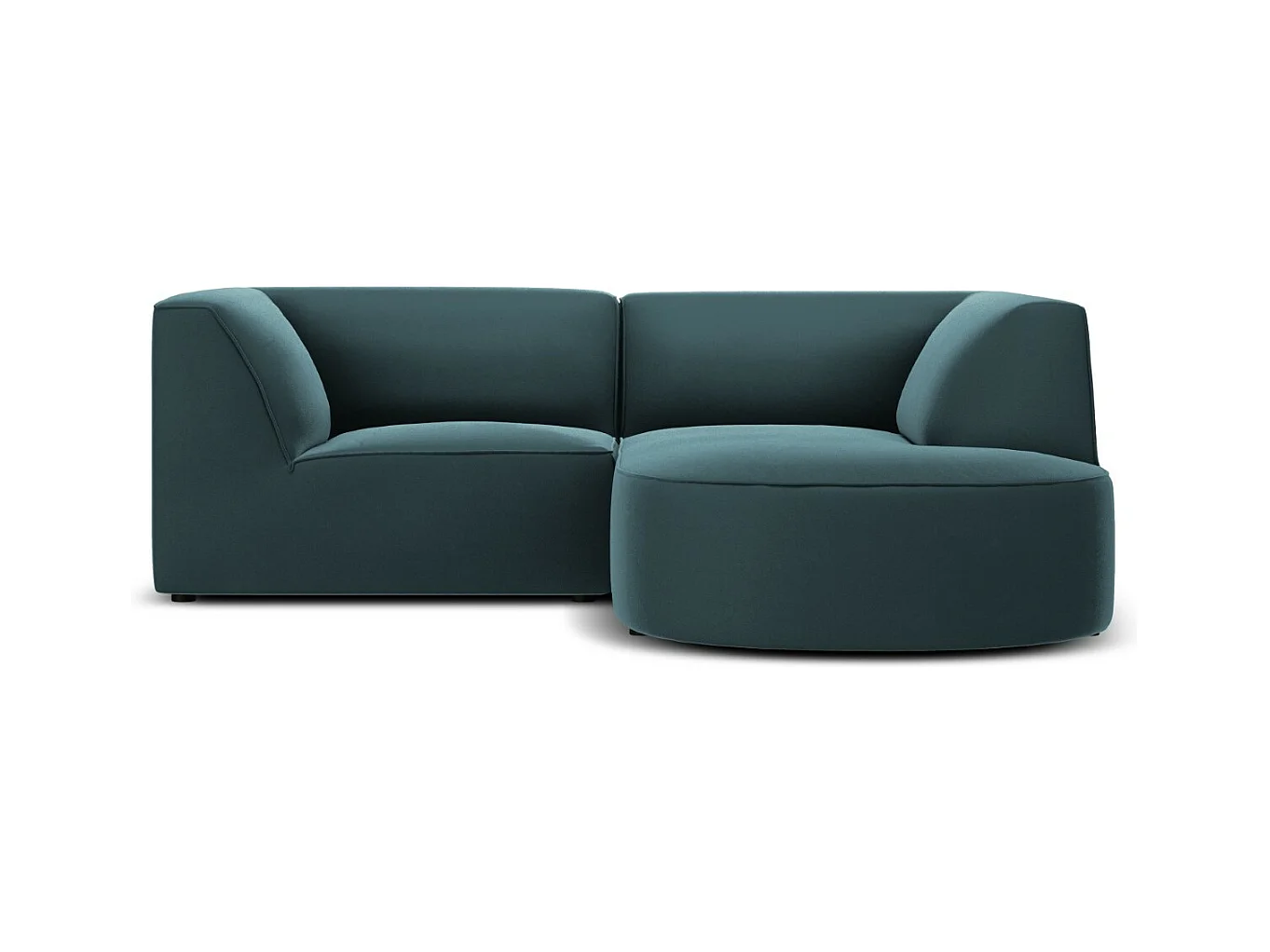 CXL by Christian Lacroix - Rechter hoekbank "Charles" 3 zitplaatsen, Flueel, Blauw - 186x180x69cm