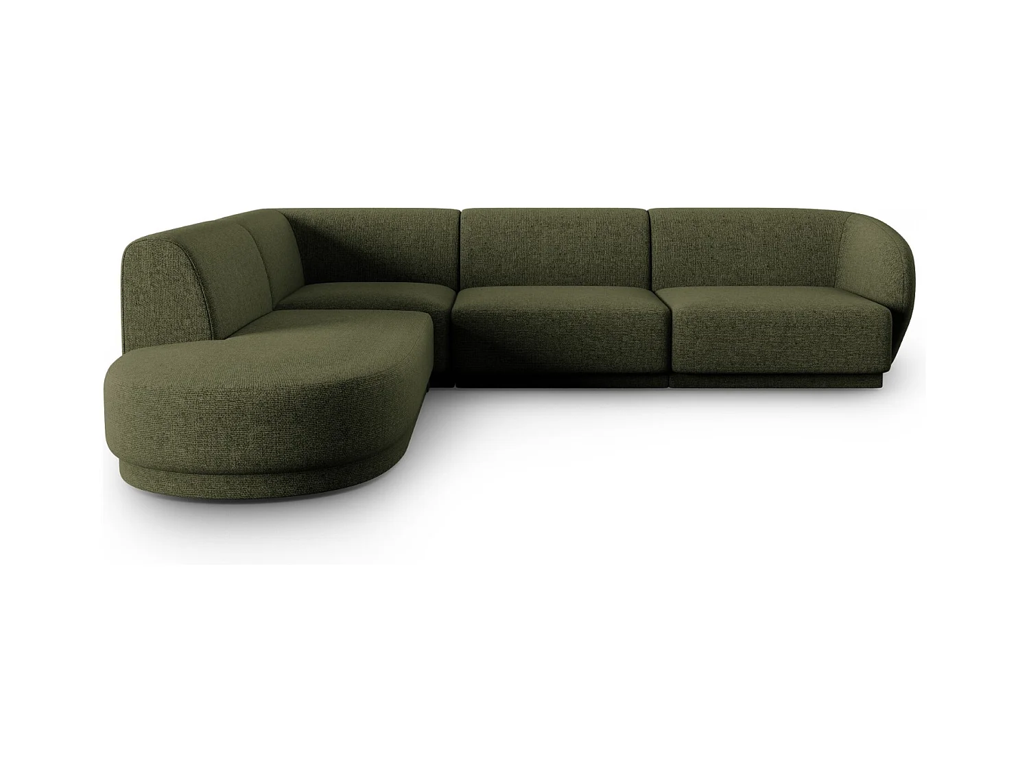 CXL by Christian Lacroix - 5-Sitzer Ecksofa links "Lionel" Sitzer aus Chenille-Stoff grün meliert - 265x232x74cm