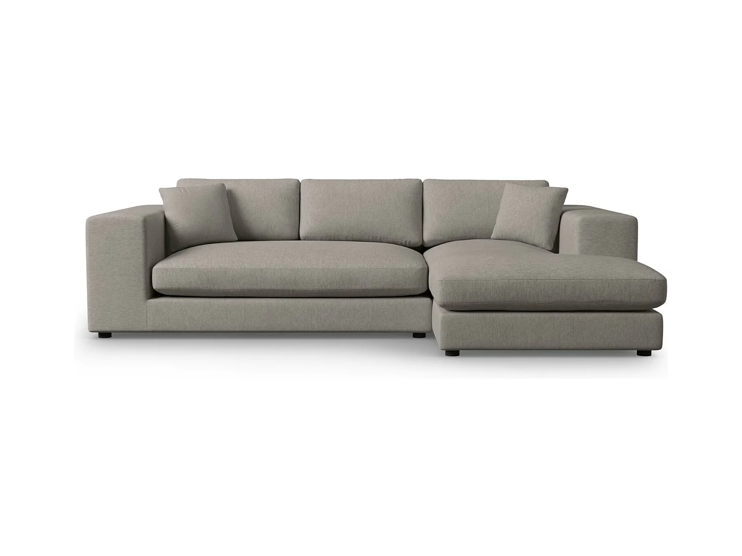 CXL by Christian Lacroix - Rechter hoekbank "Tendance" 5 zitplaatsen, Structurele stof, Grijs - 282x174x72cm