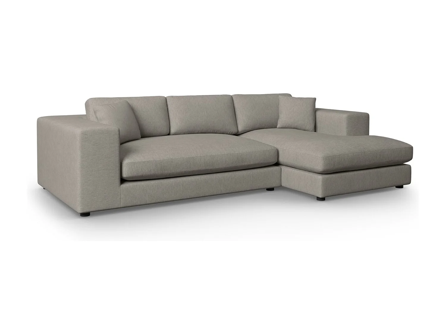 CXL by Christian Lacroix - Canapé d'angle droit "Tendance" 5 places en tissu structurel gris - 282x174x72cm