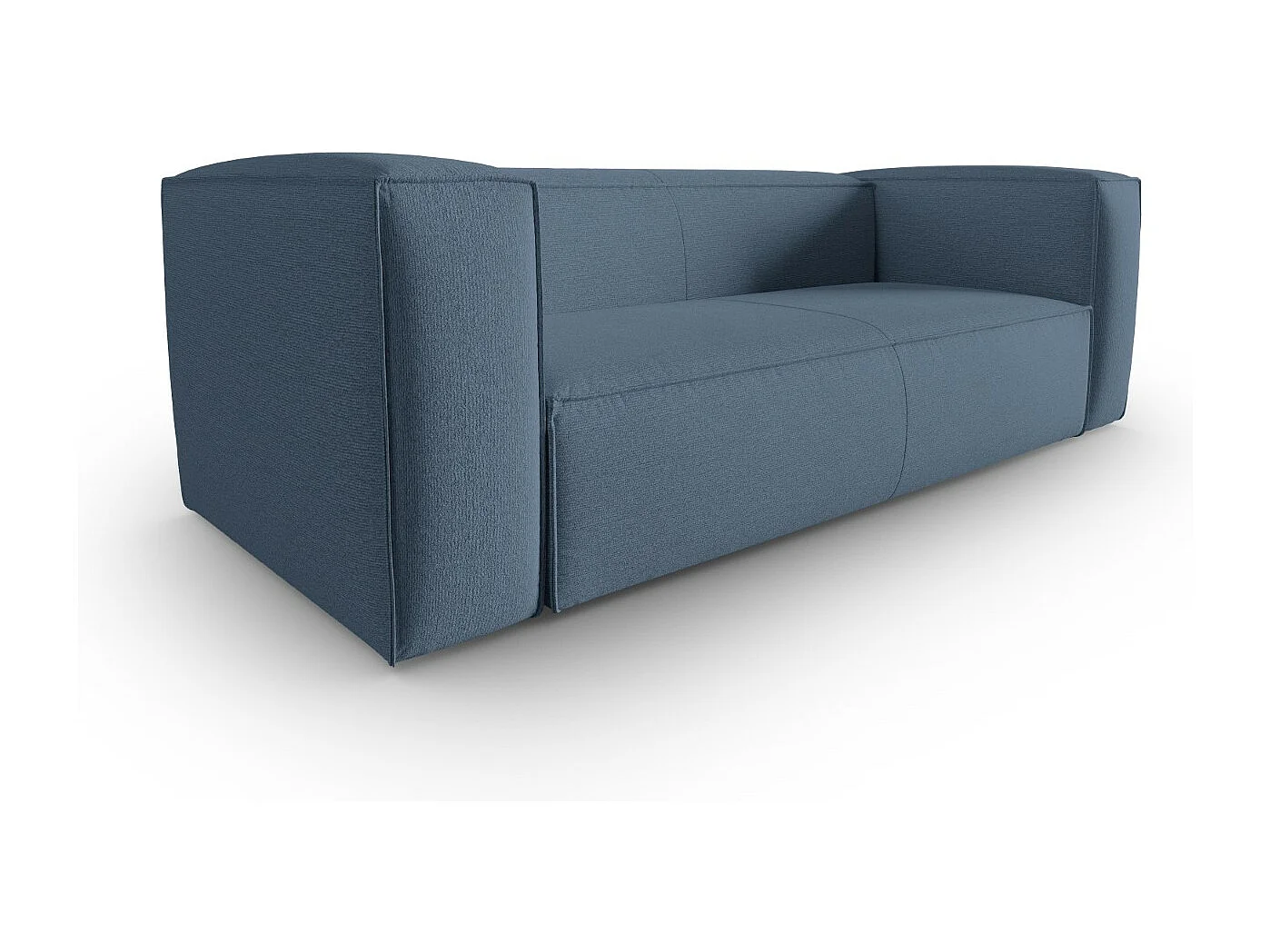 Cosmopolitan Design - Bank "Mackay" 3 zitplaatsen, Gestructureerd fluweel, Blauwe spijkerbroek - 200x94x73cm