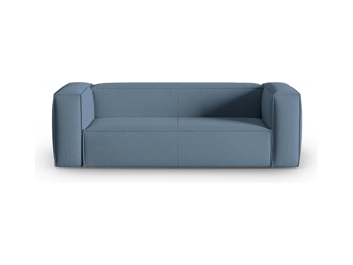 Cosmopolitan Design - Bank "Mackay" 3 zitplaatsen, Gestructureerd fluweel, Blauwe spijkerbroek - 200x94x73cm