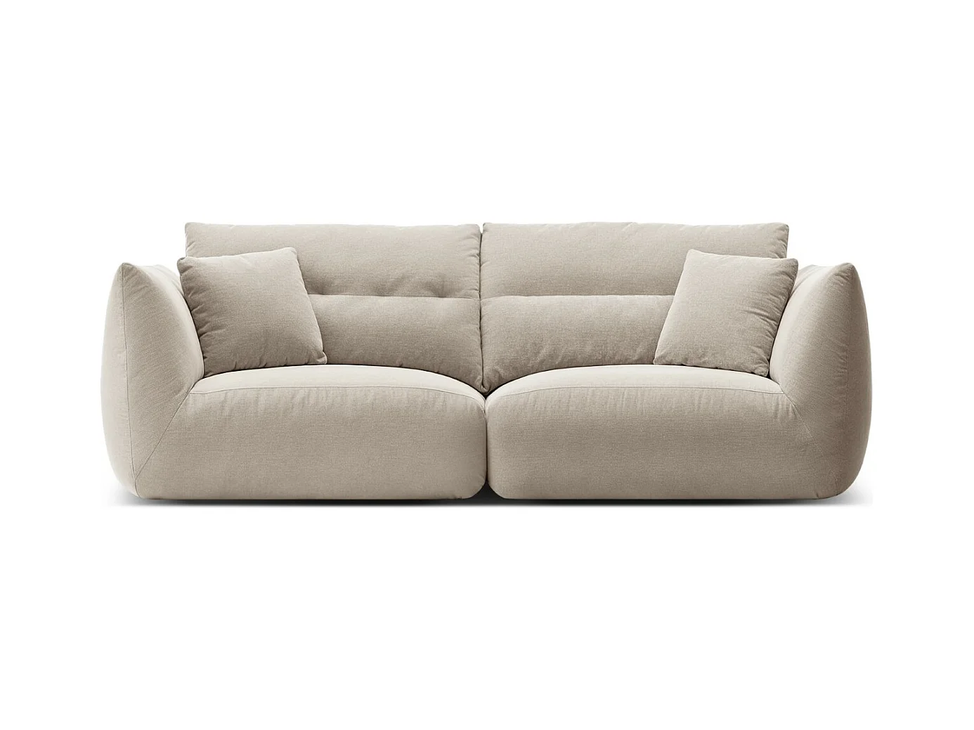 CXL by Christian Lacroix - Canapé modulable "Maurie" 3 places en chenille beige clair - 224x107x90cm