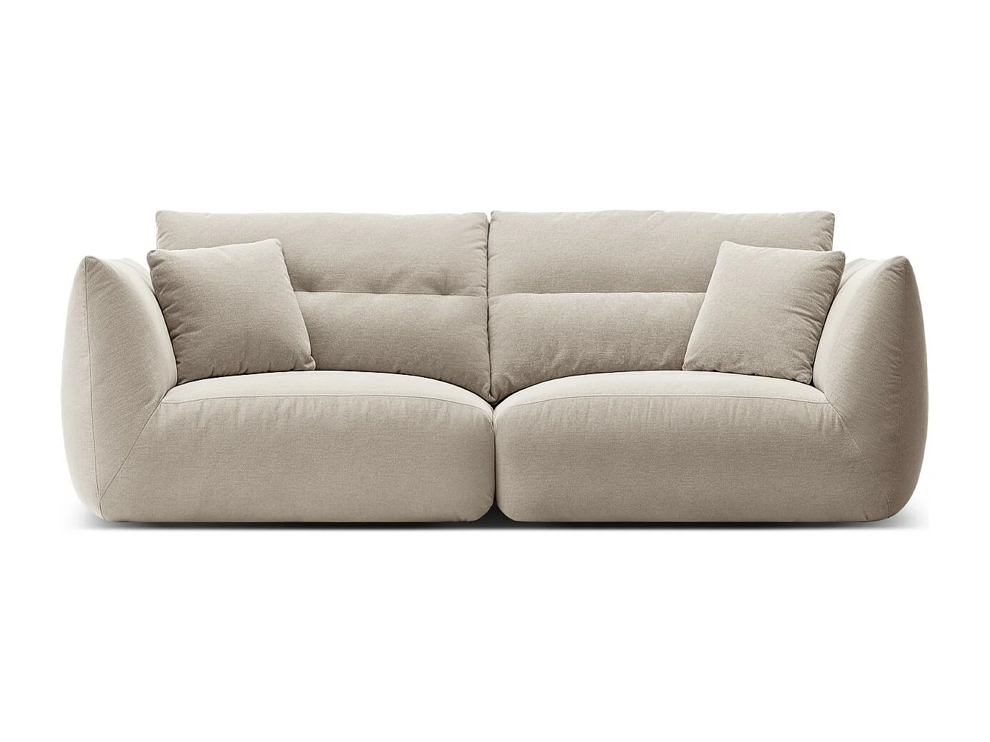 CXL by Christian Lacroix - Sofá modular "Maurie" 3 lugares em tecido chenille bege claro - 224x107x90cm